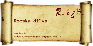 Rocska Éva névjegykártya